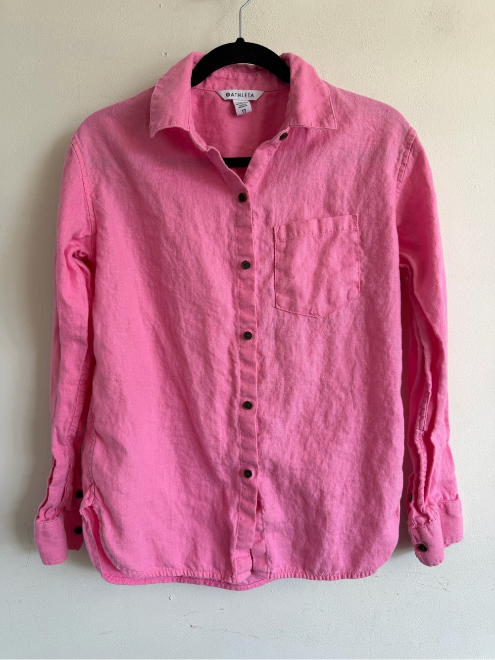Athleta Pink Button-Down Shirt